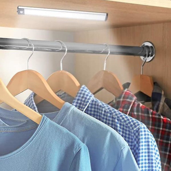 2 Pack Under Cabinet Lighting Motion Sensor Closet Light Wireless positive white light Silver 20 cm