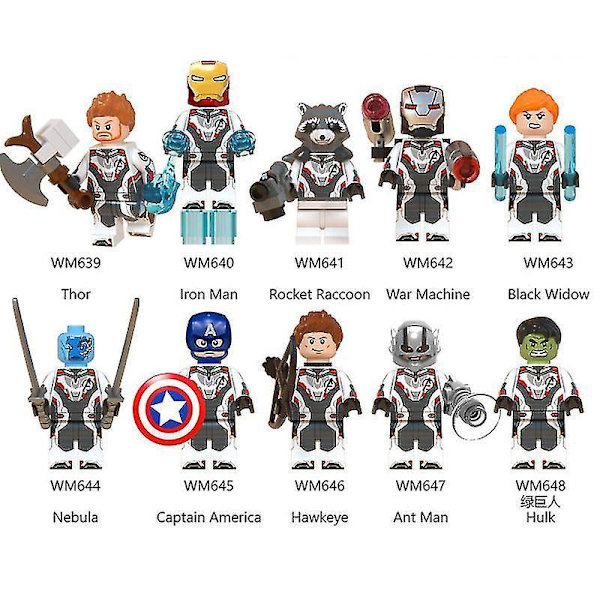 10pc Avengers 4 Superhero Series Iron Man Beauty Team Thor Assembled Building Block Minifigure Toy