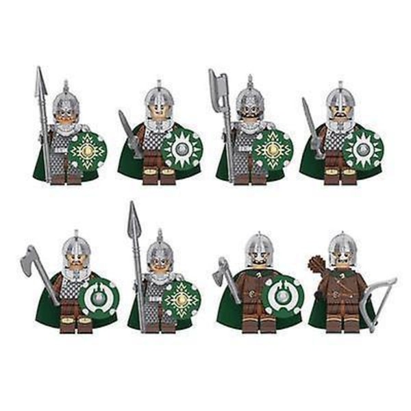 8pcs/set ForLord of the Rings Rohan Knight Building Blocks Soldier Figures Game Thrones