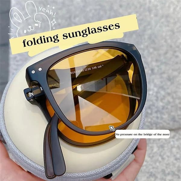 Premium Sense Sammenleggbare UV-solbriller for kvinner Brown