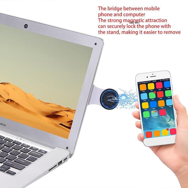 Screen Side Magnetic Cell Phone Holder Cellphone Mount Enjoying Dual Screen Black