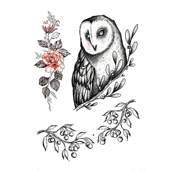 Fashion Tattoo Sticker Midlertidig Sort Roser Design Fuld Blomst Arm Stor Falsk Tatovering Sticker Body Art Decal Qinhai 2