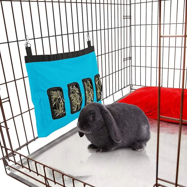 Rabbit Hay Feeding Station Hay Feed Dispenser For Rabbits 28*46*4cm Blue