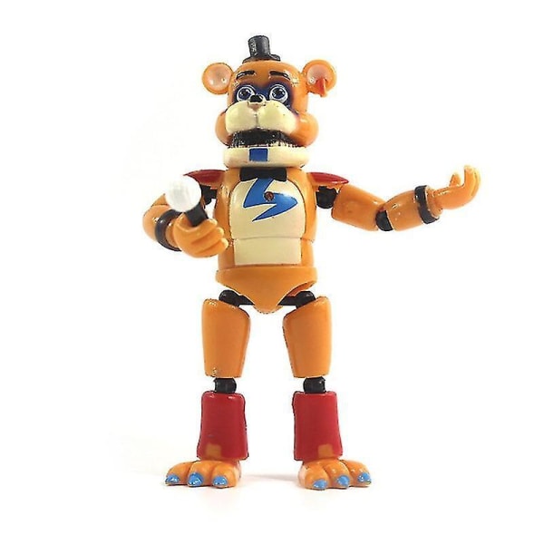 5pcs Fnaf Freddy Bear Figuras Model 13cm Pvc Light Freddy Anime Figure Toys