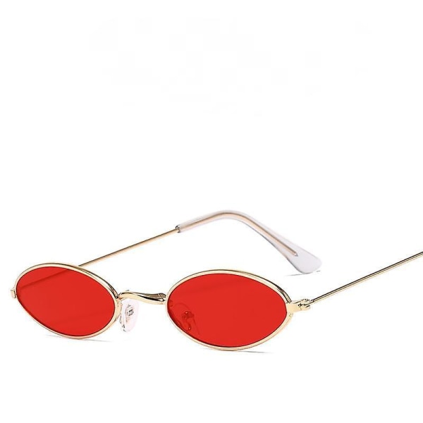 Vintage Oval Sunglasses Small Oval Sunglasses Mini Vintage Stylish Round Eyeglasses For Women Girls Men-red