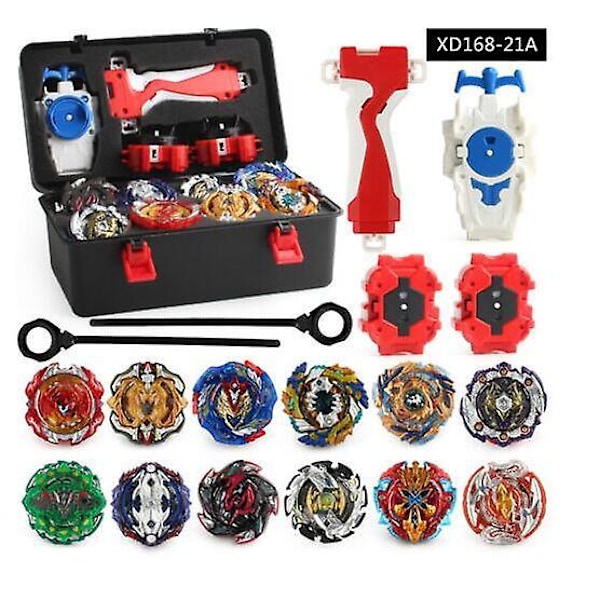 12x Beyblade Burst Spinning Tops Set Spinning With Grip Launcher + Foam Storage Case