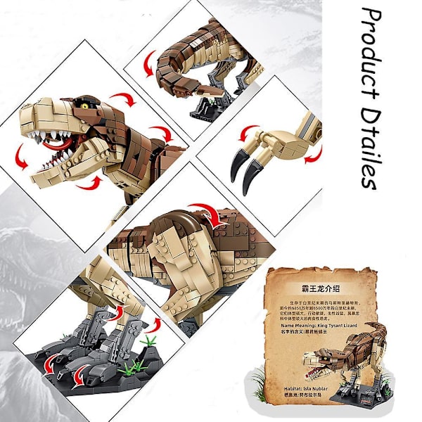 Ideas Dinosaur Toys Jurassic Park T-rex Dinosaur World Building Blocks Creative Deformed Dinosaur Bricks Sets Boy Toys Kids Giftb No Original Box