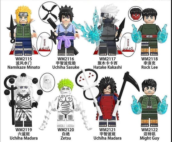 Set Of 8 Naruto Figures Building Blocks 3-7cm