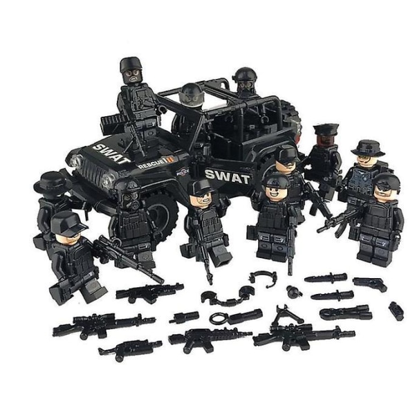 Military Special Forces Soldiers Bricks Figures Guns Weapons Compatible Armed SWAT Building Blocks