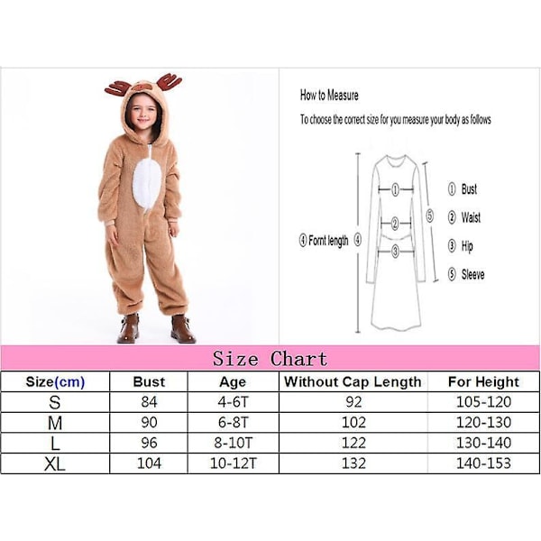 Facecloth Children's One-piece Christmas Moose Costume Christmas Party Role-playing Costumes S-xl M