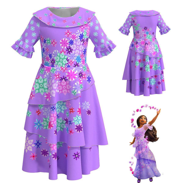 Kids Encanto Costume Madrigal Isabela Cosplay Princess Dress Party Dresses Carnival For Girls Ages 3 And Up 130cm