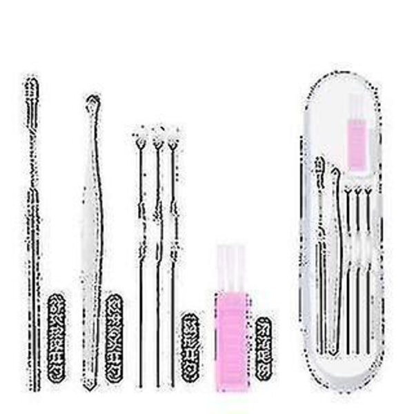 Silver Stainless Steel Ear Cleaning Tool 6 Set 2