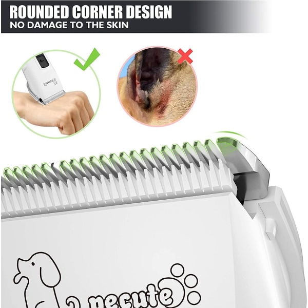 Dog Clipper Animal Hair Trimmer Machine Cats, Quiet Dog Trimmer, Hair Trimmer Sets With 3 Speeds, Grooming Clippers For Long-haired Dogs White