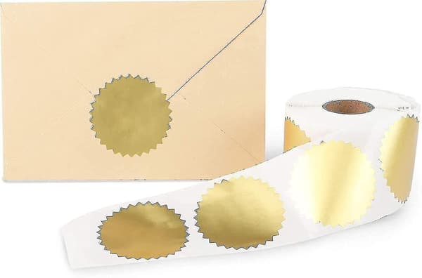 Round Gold Mailing Label Stickers Roll, Envelope Seal -2 In(golden)(500pcs)
