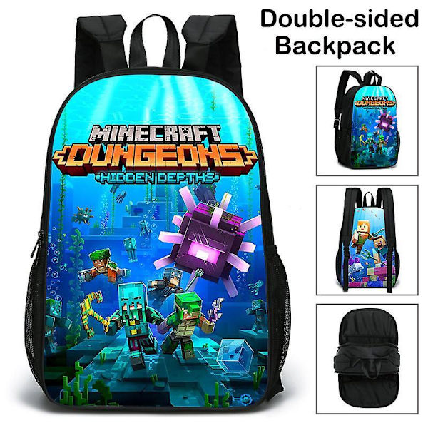Minecraft Backpack Backpack Two-sided Schoolbag Student Schoolbag Student Gift Birthday Gift New Backpack Pattern 3