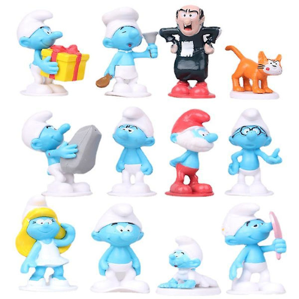 12kpl Smurffi-nukke Sarjakuva Anime-nukke Lelu Lahja