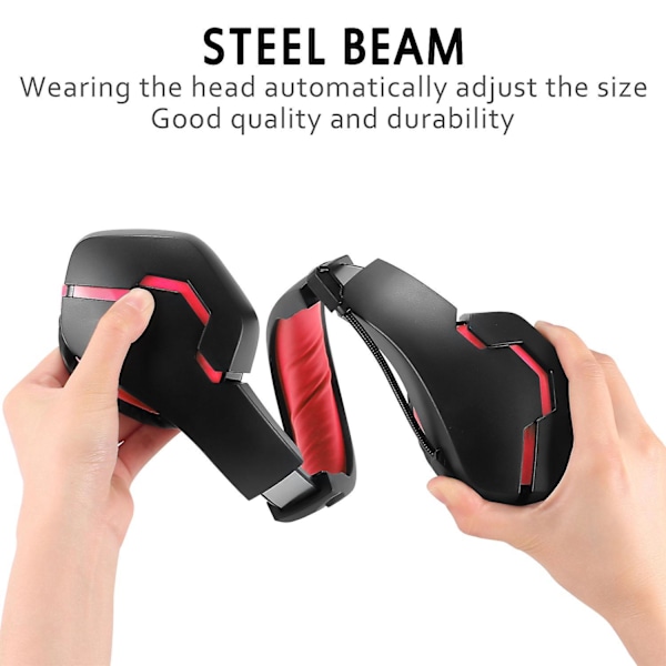 Peliheadset, PS5-headset stereosurrround-äänellä, PS4-peliheadset, korvan peittävät kuulokkeet melunvaimennuksella Xboxille, PC:lle, Switchille, Macille, kannettavalle tietokoneelle, Blu Red