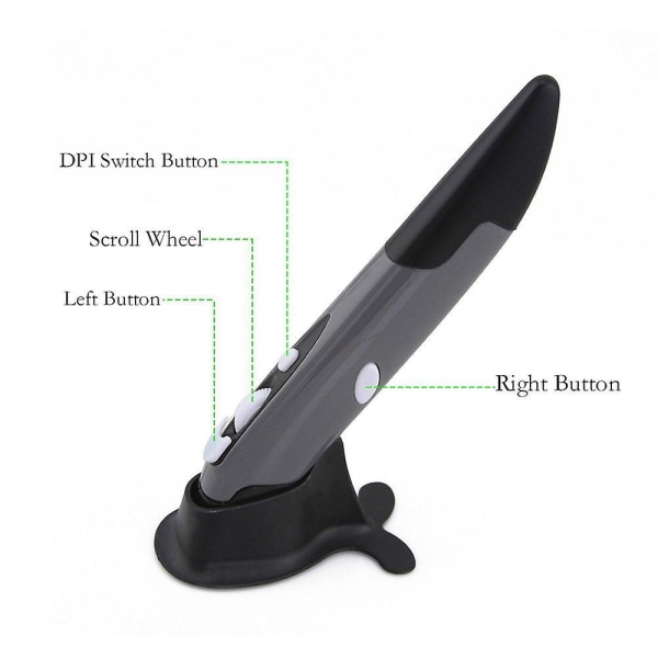 Wireless Optical Pen Mouse 2.4ghz Usb Bluetooth Air Mice Optical Presenter Pen For Laptop Pc Gray
