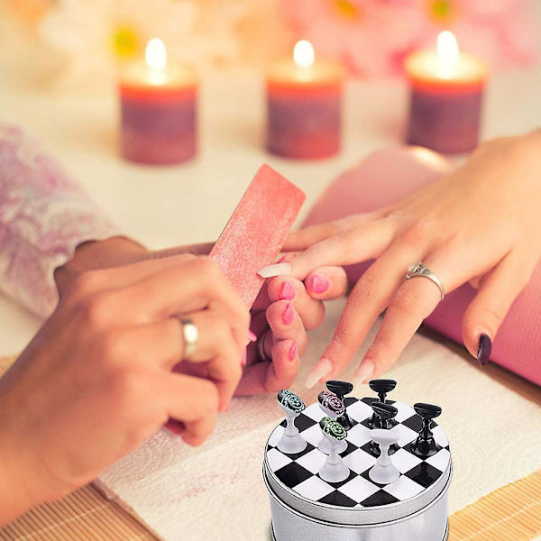 1 Set Nail Art Tips Holder Practice Display Stand, Magnetic Stuck Board PINK