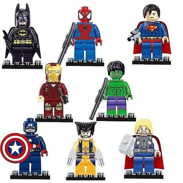 Lequeen 8pcs Avengers Building Blocks Super British Minifigure Assembled Building Blocks