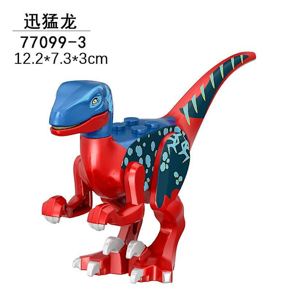 Jurassic Dinosaur Building Blocks Double Crown Brachiosaurus Spinosaurus Parasaurus Velociraptor Tyrannosaurus Rex Assembly Toys 8pcs