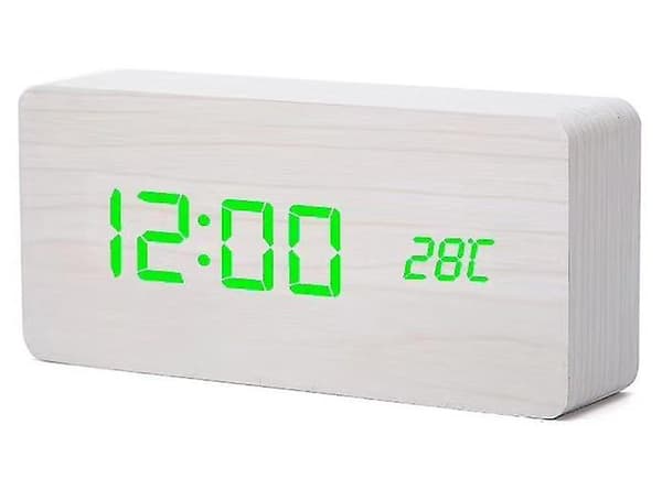 2022 New Simple Square Alarm Clock (display Time, Date And Temperature) In Various Colors