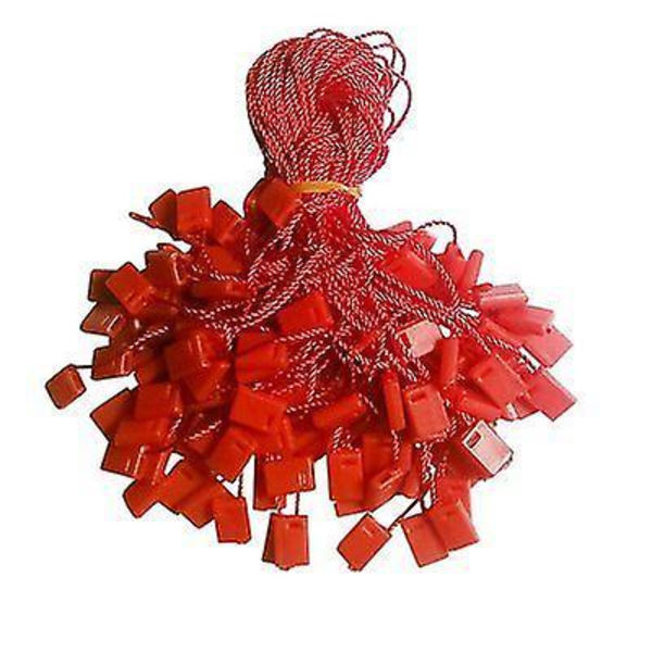 100pcs Nylon String Hang Tag Fasteners Red 100 pcs