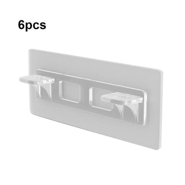 2/6 Pcs Shelf Support Adhesive Pegs Closet Partition Bracket Cabinet Support Clips Wall Hanger Sticker For Kitchen Bathroom 6pc