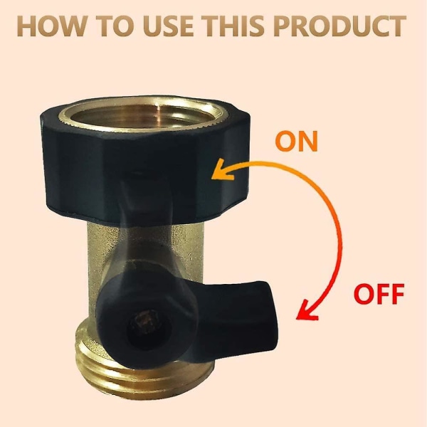 Heavy Duty Brass Shut Off Valve Garden Hose Shut Off Valve Garden Hose Connector (2pcs)