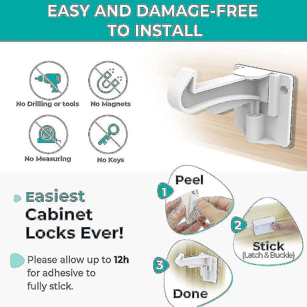 10 Pcs Baby Child Safety Cabinet Locks Safe And Easy To Install No Drilling Or Keys 10 Pcs