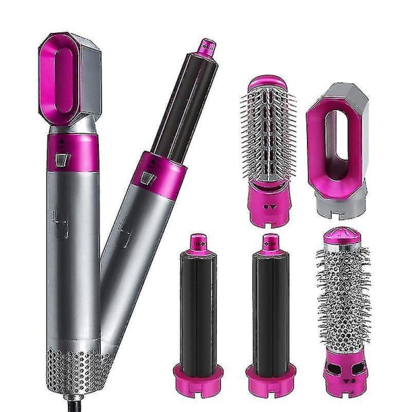 5 In 1 Hair Electric Hair Styler Hair Dryers Curler Straighteners Blow Dryer Brush Dry Set Rose US