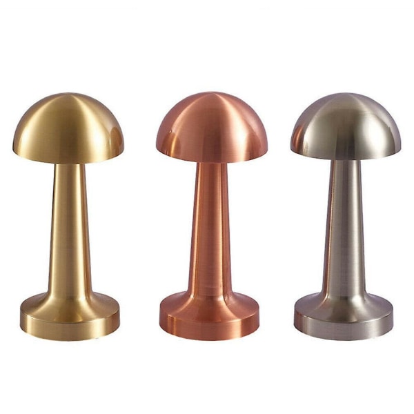 Rechargeable Led Table Lamp Touch Sensor Desk Light Bedroom Restaurant Bar Decor Silver Mushroom