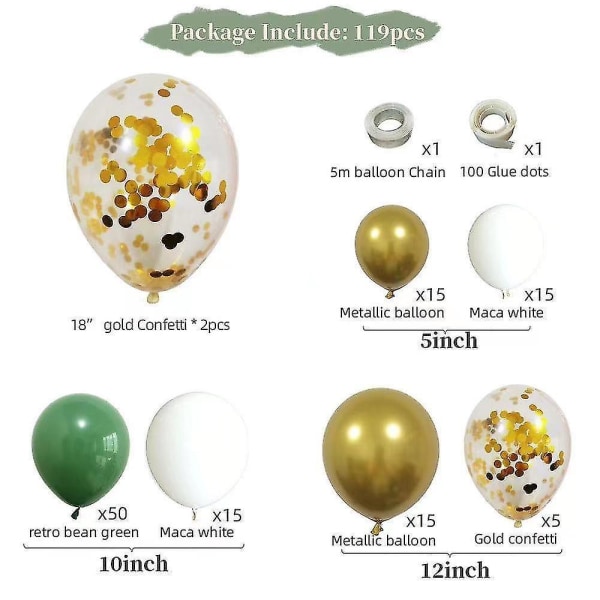 Green Party Ballon Kette Set Avocado Green Party Ballon Banner Ballon