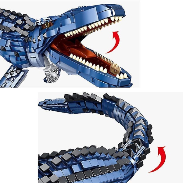 Creative Jurassic Mosasaur Dinosaur Building Blocks Diy Animal World Park Bricks Kids Children Moc Toys Gifts For Boys Friendsno Original Box