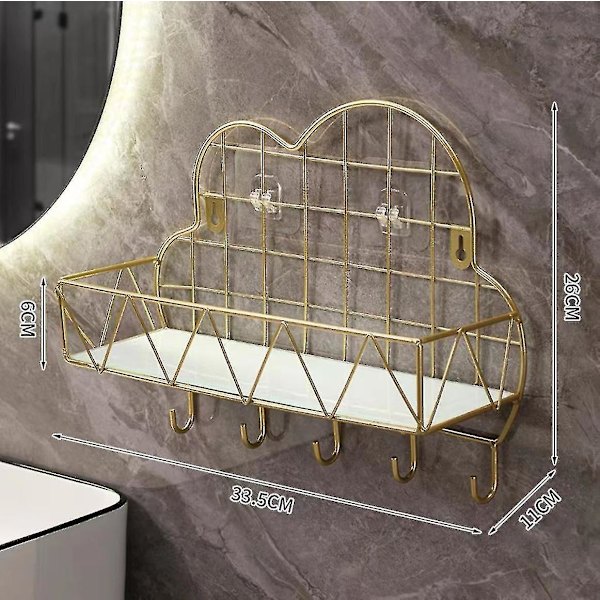 No Punching Bathroom Cloud Hook, Storage Rack