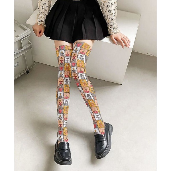 3d Printing Cartoon Animal Long Stockings Women Novelty Cute Panda Socks New Funny Halloween Thigh High Stockings Style3