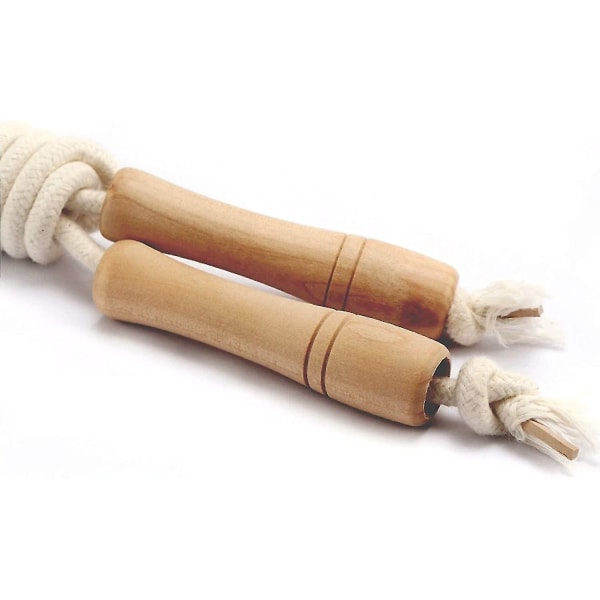 Piao Jump Rope For Kids - Wooden Handle - Adjustable Cotton Braided Fitness Skipping Rope