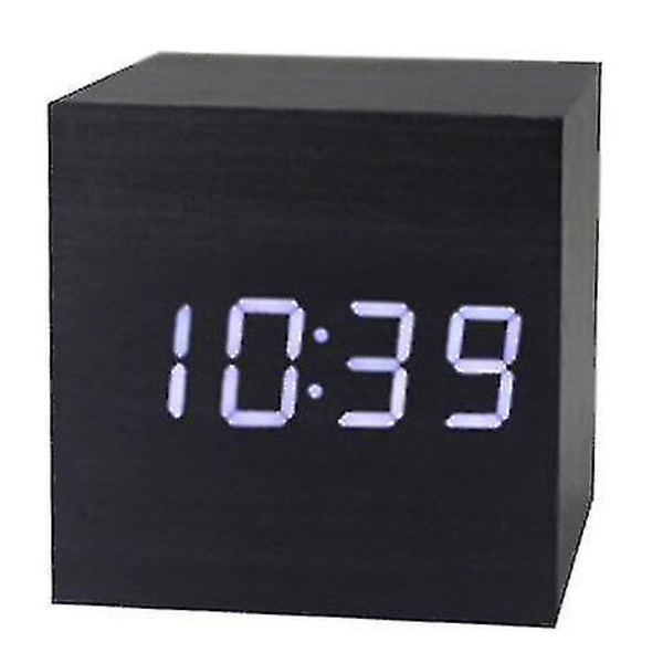 Gingko Cube Led Click Clock Alarm Clock With Sound Activation (time, Date & Temperature) Various Colours A10