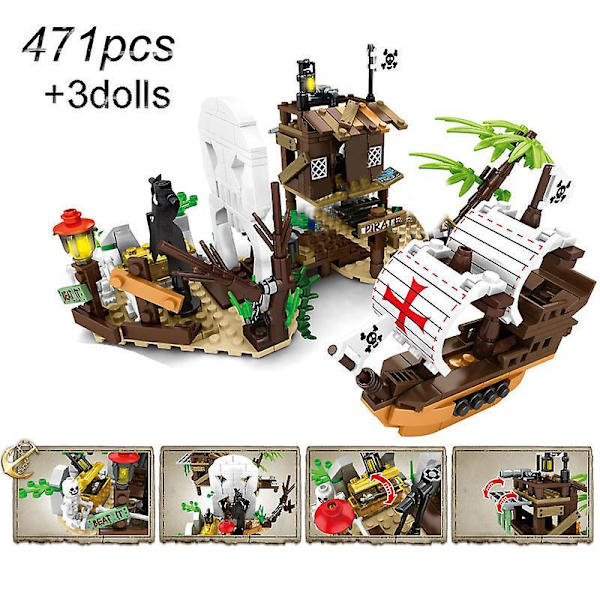 The Adventure Pirate Ship Building Blocks Toys Children's Constructor Expert Ideas Diy Bricks Compat Children Kids Giftsno Original Box2