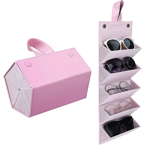 Sunglasses Organizer With 5 Slots, Travel Glasses Case Storage Portable Sunglasses Storage Case For Women Men