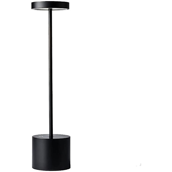 Led Cordless Table Lamp Small Rechargeable Metal Desk Lamp 2 Dimming Levels black