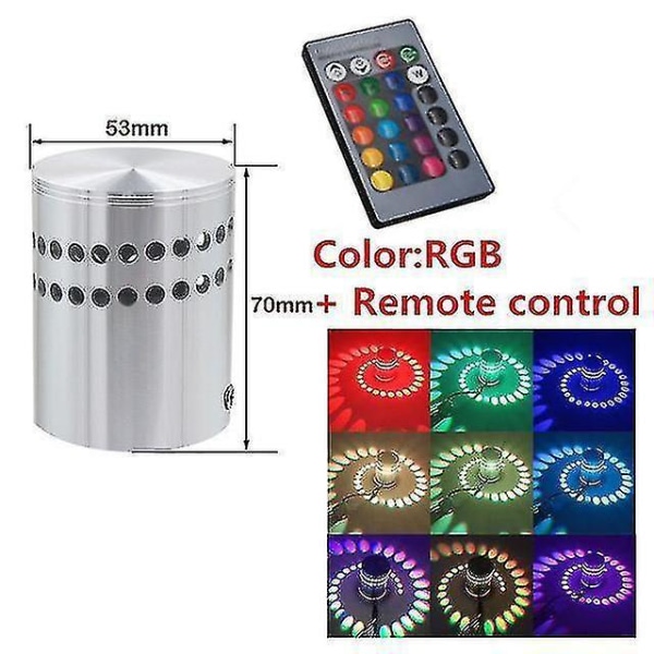 Spiral Hole Led Wall Lamp Dimmable Remote Control Light Family KTV (Rgb With Remote Control)