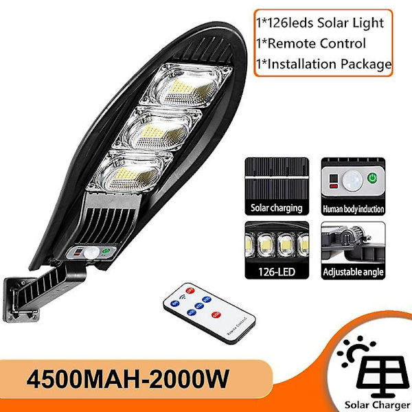 5000w Upgraded 8000mah Solar Street Light Outdoor Waterproof Led For Garden Wall Adjustable Angle Solar Lamp With Modes Remote 3000W