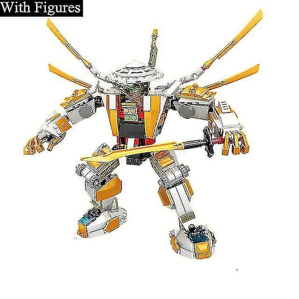 527 stk. Gylden Mech Titan Robot Model Sæt Byggeklodser Kompatibel 71702 Børnelegetøj Klodser Fødselsdagsgave