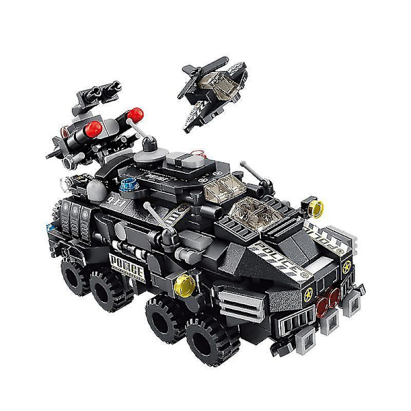 12 In 1 City Swat Armored Fighting Vehicle Air Defense Missile Car Boy Diy Puzzle Building Blocks
