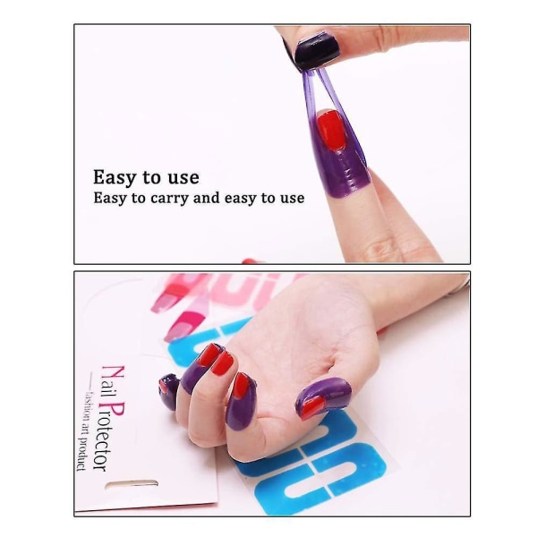 9 Colors Nail Polish Protector Spill-proof Peel Off Nail Stickers Disposable U-shape Tape For Nail Art Painting