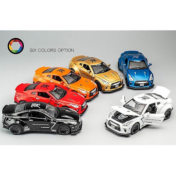 1:32 Leluauto Nissan Gtr Metallinen Lelu Kilpa-auto Seosauto Diecast & Lelu V black