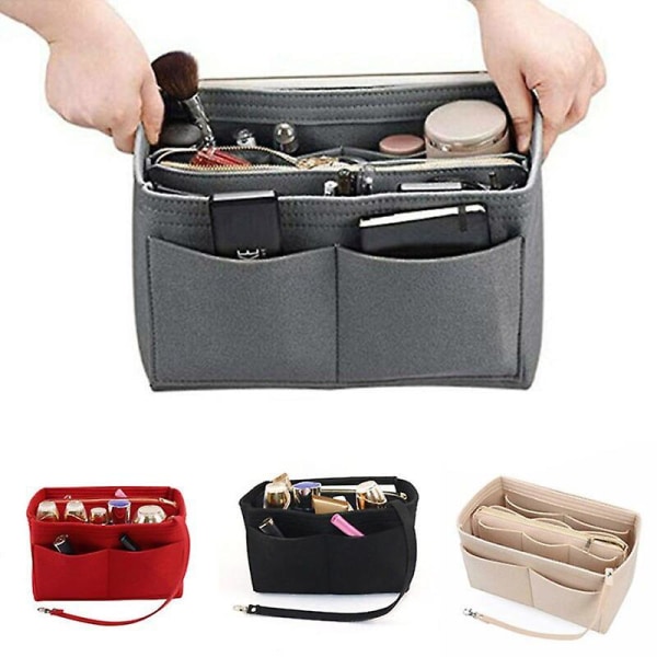 Multi Pocket Women Makeup Bags Portable Travel Storage Toiletry Cosmetic Bags Large Capacity Vanity Bathroom Make Up Organizer Gray