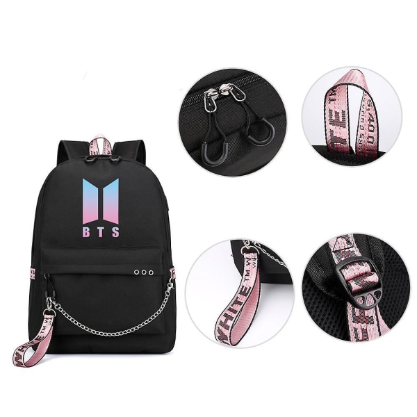 BTS backpack cute USB charging school bag Color-22