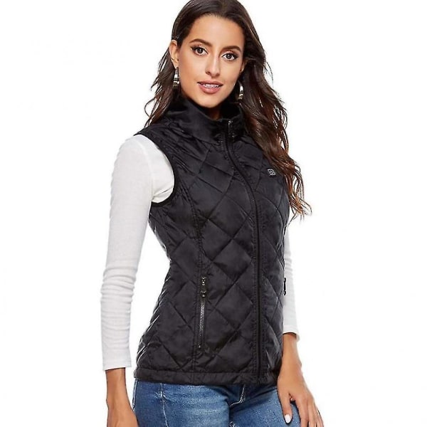 Women's Heated Vest With 4 Heating Zones, Neck Heating Jacket black L